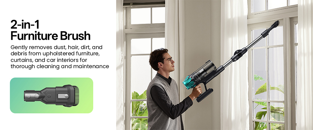 Vactidy V15 Max Akku-Staubsauger, 65 kPa Saugkraft, 600-W-Motor, 60 Minuten Laufzeit, flexibler Schlauch, gr&uuml;ne Stauberkennung, verwicklungsfreie B&uuml;rste, 6-lagige Filterung, 1,5-Liter-Staubbeh&auml;lter