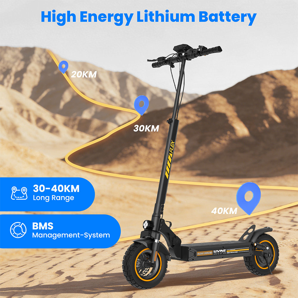 W9air Electric Scooter, 500W Motor, 48V10Ah Battery, 25km/h Max Speed, 40km Range, 10-Inch Off-Road Tires, Front & Rear Suspension, 30&deg; Climbing, 150kg Max Load
