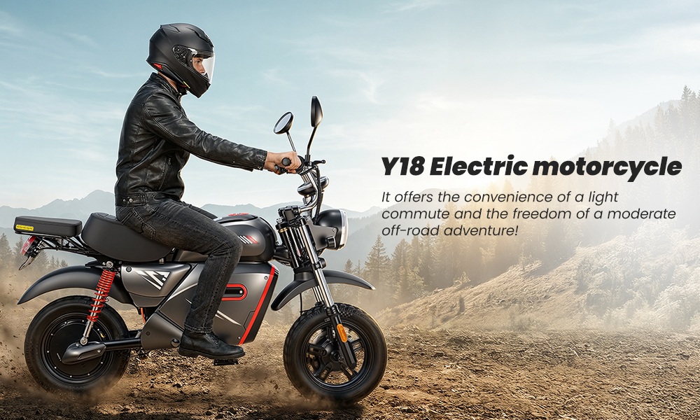 Y18 Electric Motorcycle,  2000W Motor, 48V 20Ah Battery, 55km/h Max Speed, 90km Range, 15