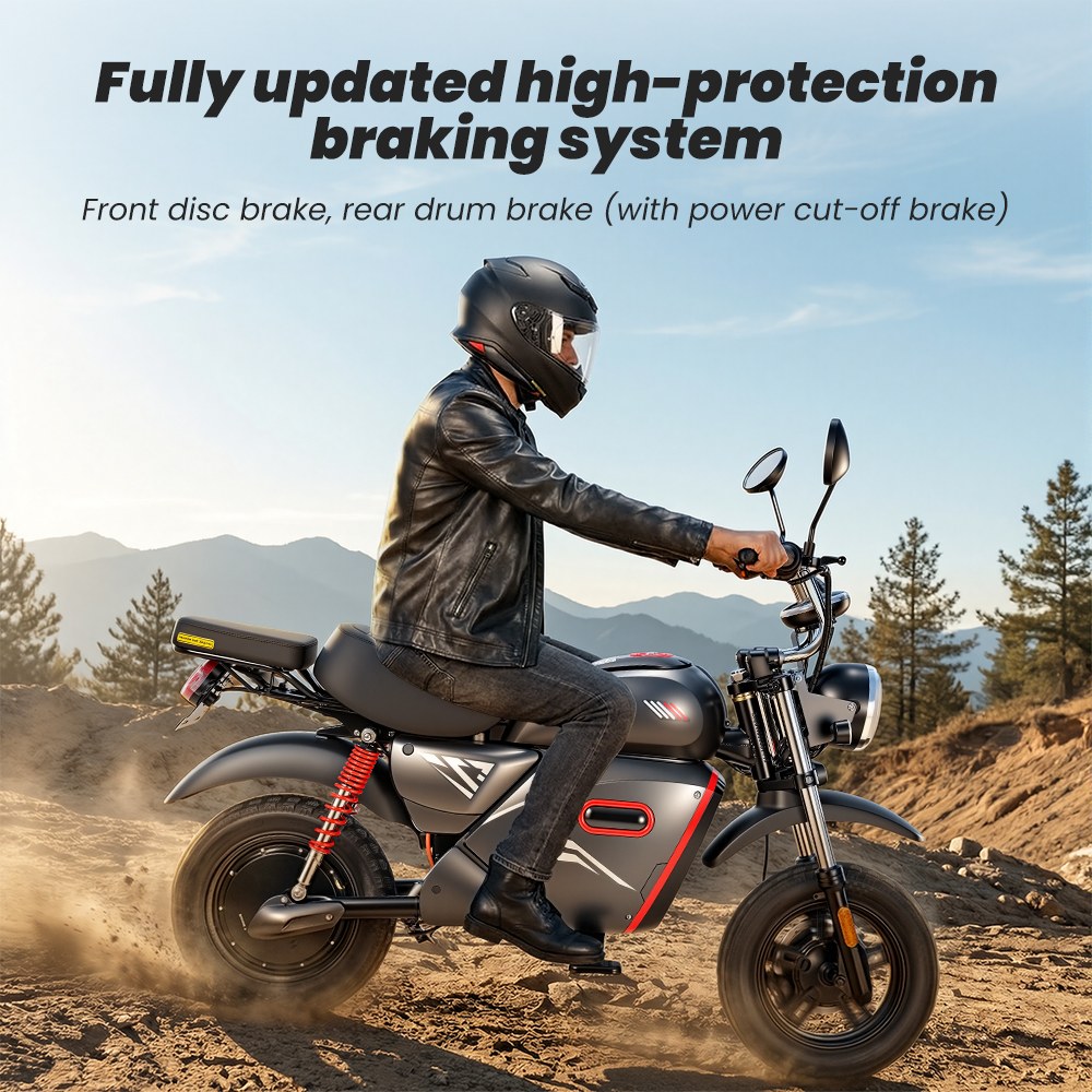 Y18 Electric Motorcycle,  2000W Motor, 48V 20Ah Battery, 55km/h Max Speed, 90km Range, 15