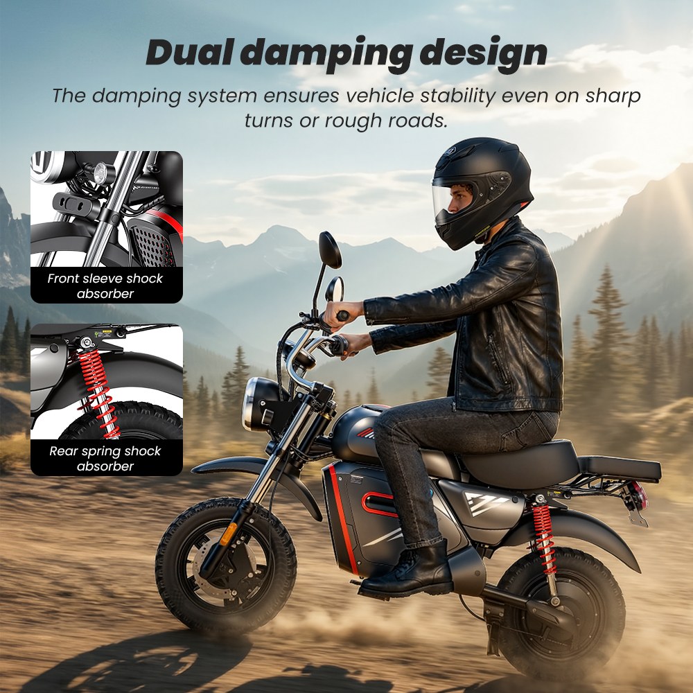 Y18 Electric Motorcycle,  2000W Motor, 48V 20Ah Battery, 55km/h Max Speed, 90km Range, 15