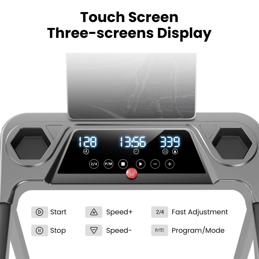 ROBORE SF10 futópad 12%-os lejtéssel, elektromos futópad 12KM/H, összecsukható futópad otthonra 3,0 LE-s motorral és LED kijelzővel, maximális terhelés 136 kg