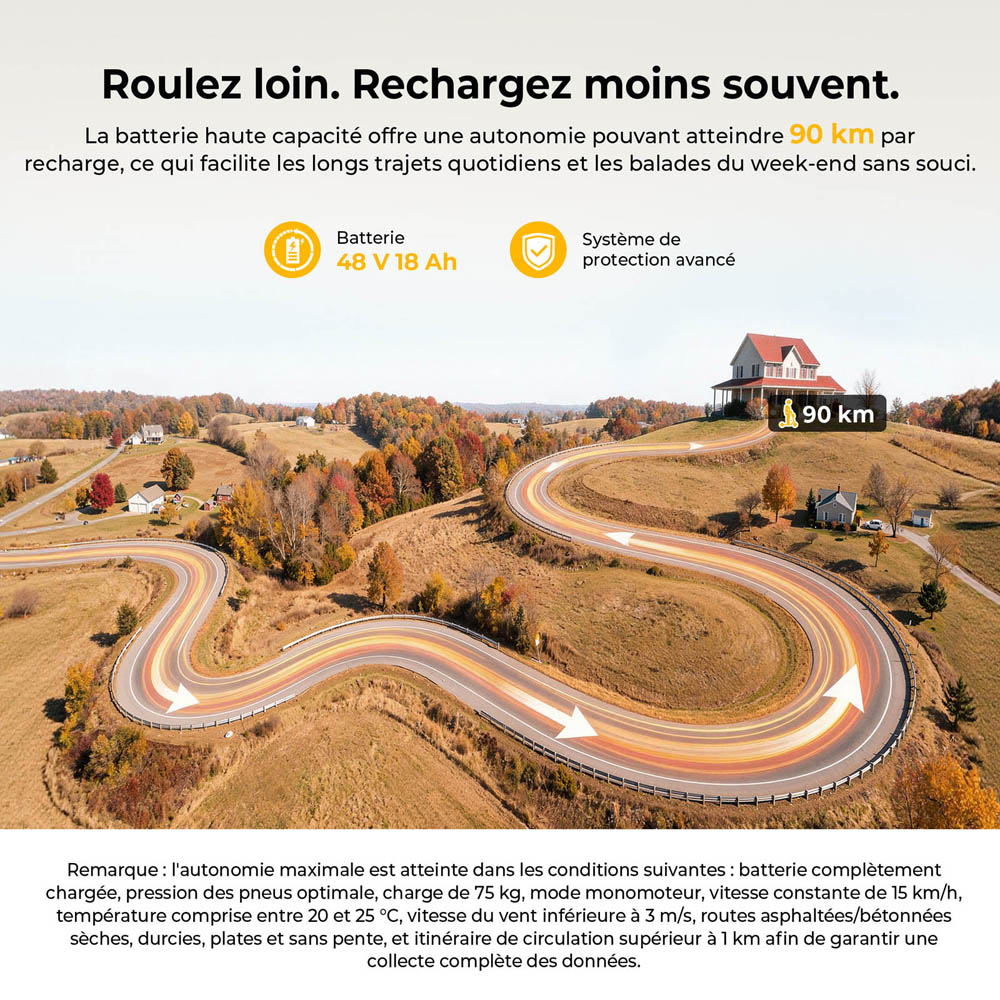Ausom K20 Pro Trottinette &Eacute;lectrique Double Moteur, Moteur 1000W*2, Batterie 48V 18Ah, Pneus 10 pouces, Vitesse Maximale 60km/h, Autonomie 90km, Freins &agrave; Disque Avant & Arri&egrave;re, Double Suspension Avant, D&eacute;verrouillage NFC