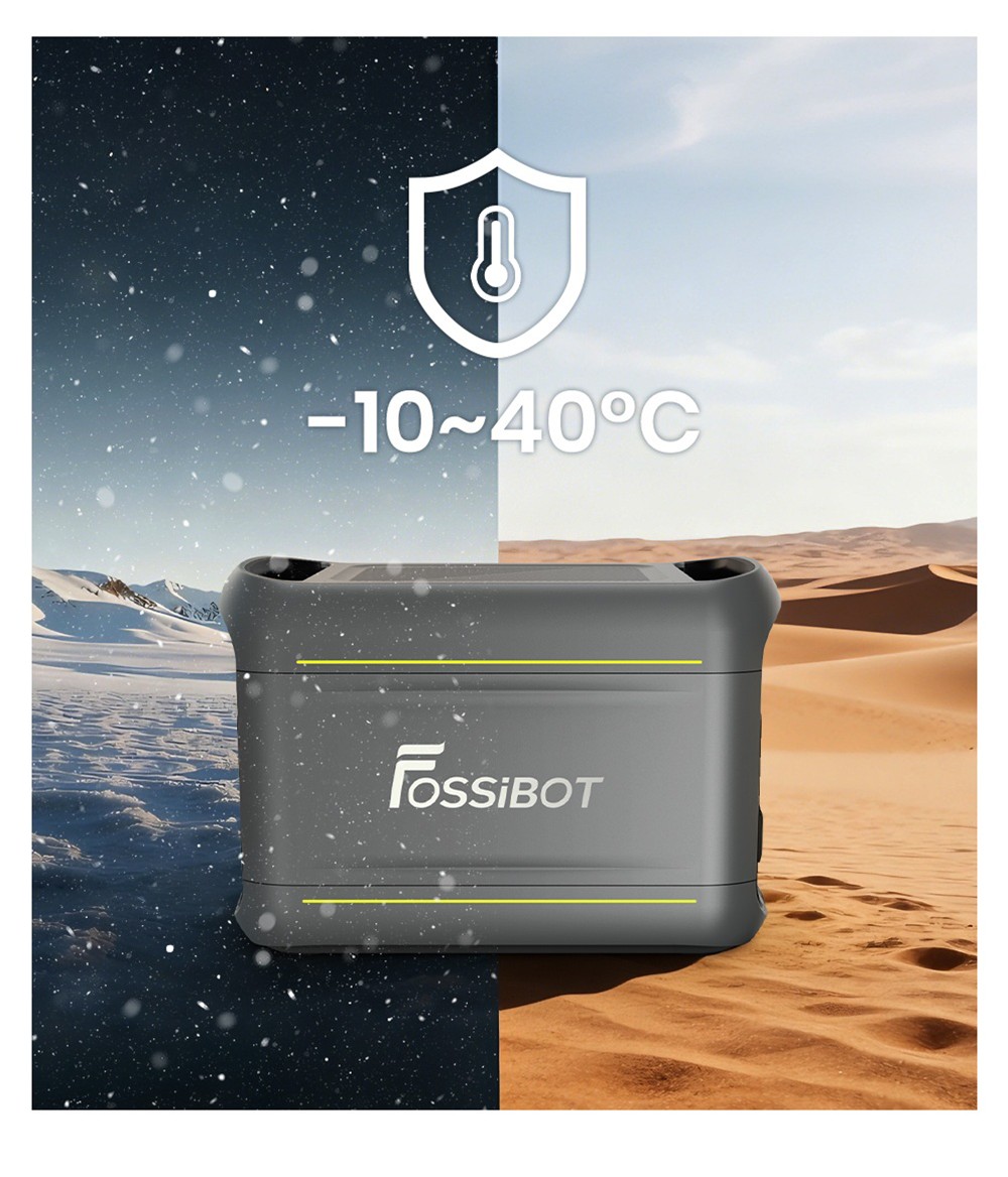 FOSSiBOT F1800 Hordozhat&oacute; Erőmű, 1024Wh LiFePO4, 1800W AC Kimenet, Ultra-Gyors 1200W AC & 500W Napelemes T&ouml;lt&eacute;s, T&ouml;bbportos USB/Type-C/Aut&oacute;s Kimenet, App-vez&eacute;rl&eacute;s, Csendes <10ms UPS