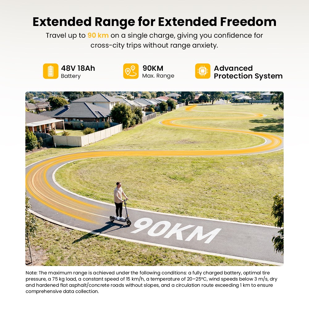 Ausom Laluz 2 Pro Elektroroller, 1000W Motor, 48V 18Ah Akku, 10-Zoll-Reifen, 25 km/h H&ouml;chstgeschwindigkeit, 90 km Reichweite, Vor- und Hinten Scheibenbremse, Doppelte Vorderradaufh&auml;ngung, NFC-Entsperrung