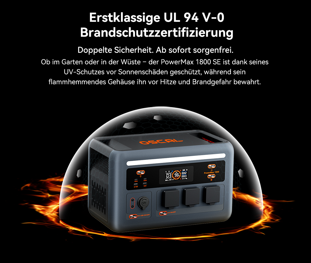 Blackview Oscal PowerMax 1800 SE Tragbare Powerstation, 1024Wh LiFePO₄ Akku, 1800W Nennleistung / 3600W Spitzenleistung, 10 Ausg&auml;nge, 800W Solar- & 700W AC-Schnellladung, 0,01s USV, Reine Sinuswelle, f&uuml;r Outdoor & Heim-Notstrom