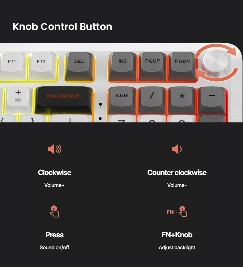 Redragon K688WGL-RGB-PRO Mechanical Keyboard, 98-Key + Knob, Tri-Mode Wired/2.4G/Bluetooth, Hot-Swappable LongYin Linear Switch, RGB Backlit, 4000mAh Battery