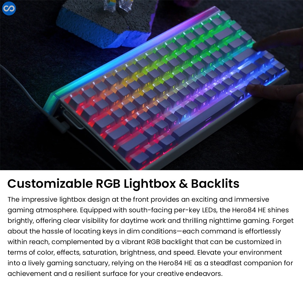 AULA HERO84 75% Wired Magnetic Gaming Keyboard, 84-Key Hall Effect Switch, 8000Hz Polling Rate, RGB Backlit, Adjustable Actuation