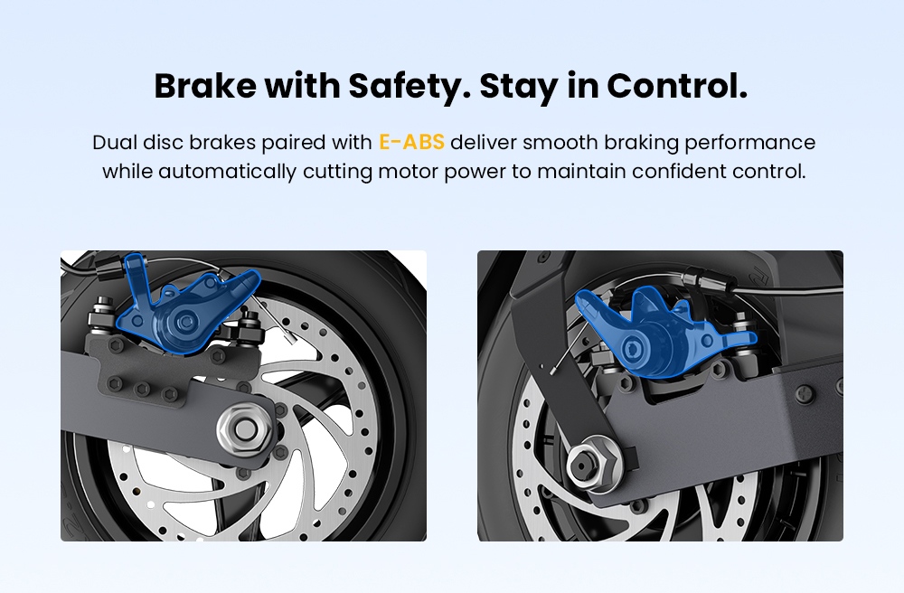 Ausom Gosoul 2 Pro Elektromos Roller, 1000W Motor, 48V 18Ah Akkumul&aacute;tor, 10 H&uuml;velykes Gumiabroncsok, 20 km/h Maxim&aacute;lis Sebess&eacute;g, 90 km Hat&oacute;t&aacute;v, Elő- &eacute;s H&aacute;ts&oacute; Lemezf&eacute;kkel, K&eacute;toldali Előf&uuml;ggeszt&eacute;s, NFC Felold&aacute;s
