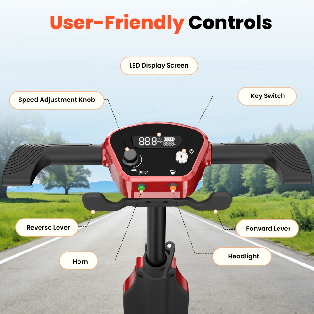 iScooter X11 Mobilit&aacute;si Roller, 250 W-os Motor, 24 V 15,6 Ah Akkumul&aacute;tor, 7 km/h Max. Sebess&eacute;g, 35 km Hat&oacute;t&aacute;vols&aacute;g, Stabil 4 Kerekű Kialak&iacute;t&aacute;s, LED Kijelző
