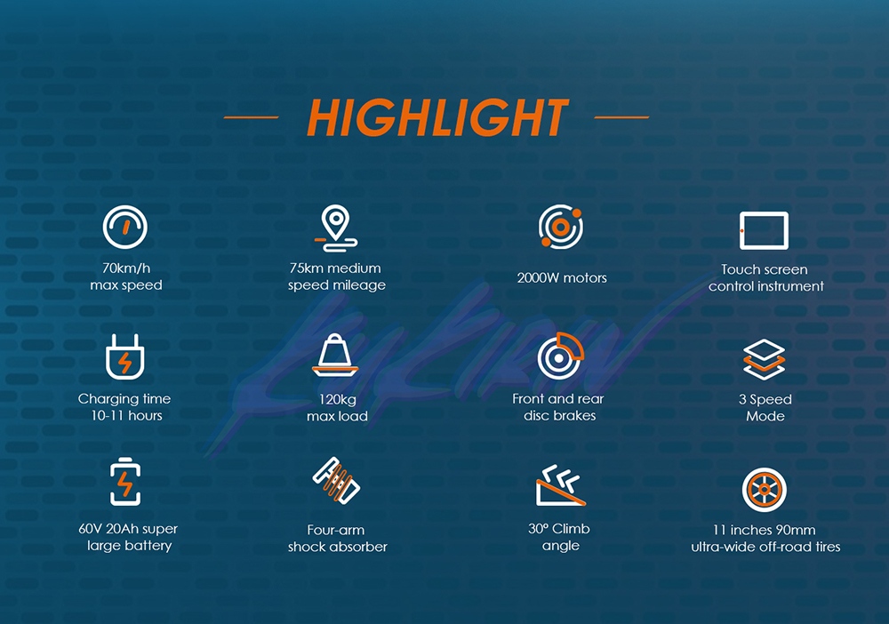 KuKirin G4 Electric Scooter, 2000W Motor, 60V 20Ah Battery, 11 inch Tires, 70km/h Max Speed, 75km Range, Front & Rear Disc Brakes, Four-arm Shock Absorber