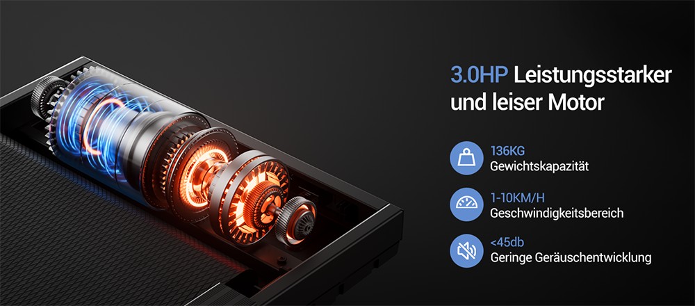 ROBORE X5F Klappbares Laufband mit 16% Steigung, 3,0-PS-Leisemotor, 10km/h Höchstgeschwindigkeit, 136kg Traglast, 3-Steigungsstufen, LED-Display & Fernbedienung