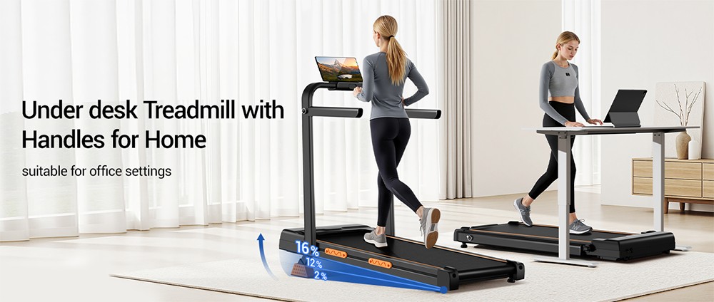 ROBORE X5F Foldable Treadmill with 16% Incline, 3.0HP Quiet Motor, 10km/h Max Speed, 136kg Load, 3-Level Incline, LED Display & Remote Control