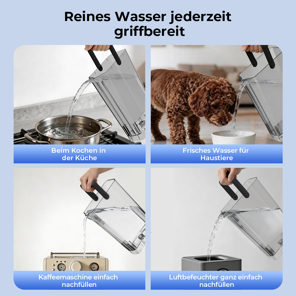 Hydrofast C300 RO Arbeitsplatten-Wasserreiniger, Eis- und Sprudelwasserspender, 6-stufige Filterung mit UV-Sterilisation, 5L Rohwassertank & 1,5L Reinwassertank, einstellbare Temperatur & Menge, Intelligentes TDS-Display