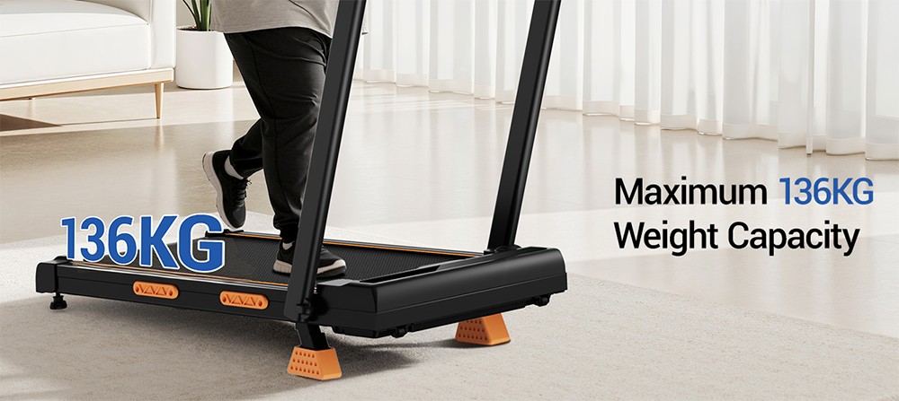 ROBORE X5F Foldable Treadmill with 16% Incline, 3.0HP Quiet Motor, 10km/h Max Speed, 136kg Load, 3-Level Incline, LED Display & Remote Control
