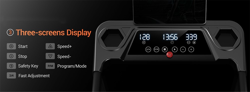 ROBORE SF10 futópad 15%-os lejtéssel, elektromos futópad 12KM/H, összecsukható futópad otthonra 3,0 LE-s motorral és LED kijelzővel, maximális terhelés 120 kg