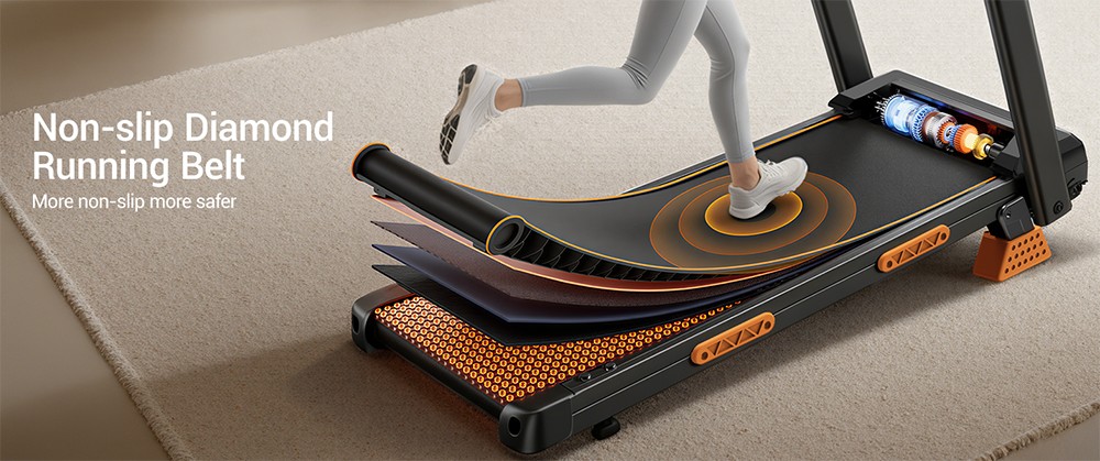 ROBORE SF20 Klappbares Laufband mit 15% Steigung, 12 km/h Geschwindigkeit, 136 kg Maximale Belastung, 3,0 PS Leisem Bürstenlosem Motor, 97×40 cm Laufband, Dreifache Stoßdämpfung, 7-Schicht-Dämpfung.