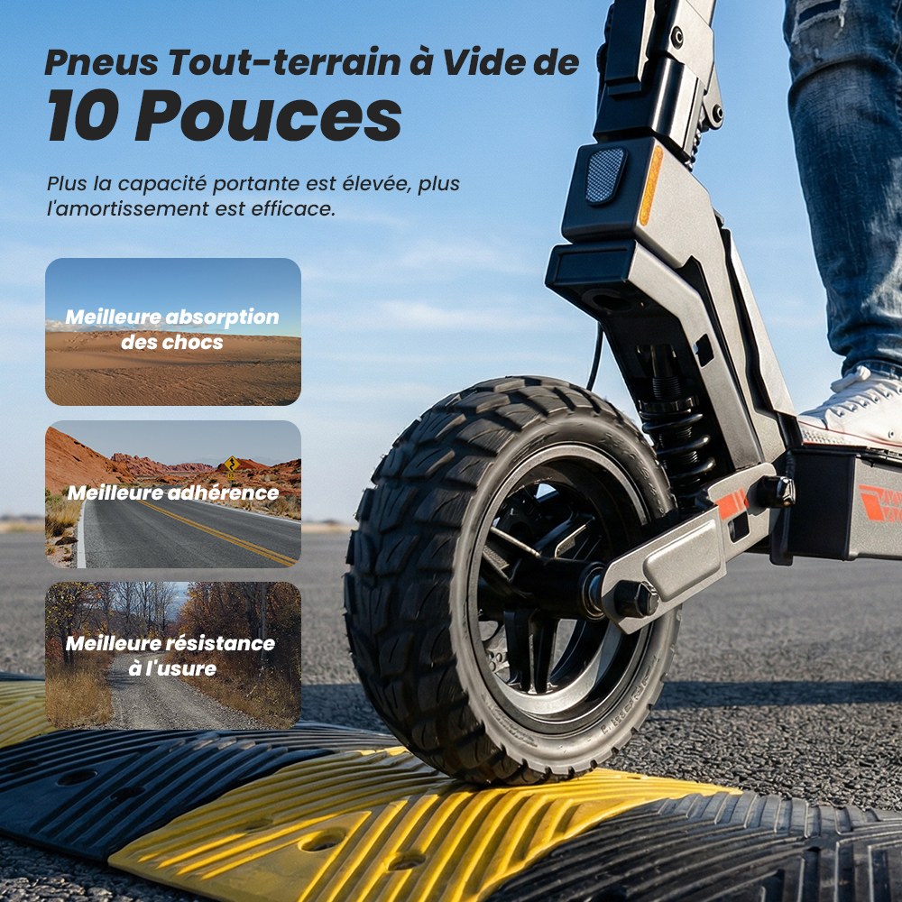 iScooter iF1 Trottinette électrique pliable, moteur 1200W, batterie 48V 10Ah, 45 km/h, autonomie 40–50 km, pneus tout-terrain tubeless 10 pouces, freins à disque avant/arrière + E-ABS, IPX5, application iScooter Club, charge max 150 kg