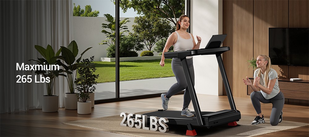 ROBORE SF10 Tapis roulant avec inclinaison de 15%, tapis roulant électrique 12KM/H, tapis roulant pliable pour la maison avec moteur de 3.0 HP et écran LED, charge maximale 120KG