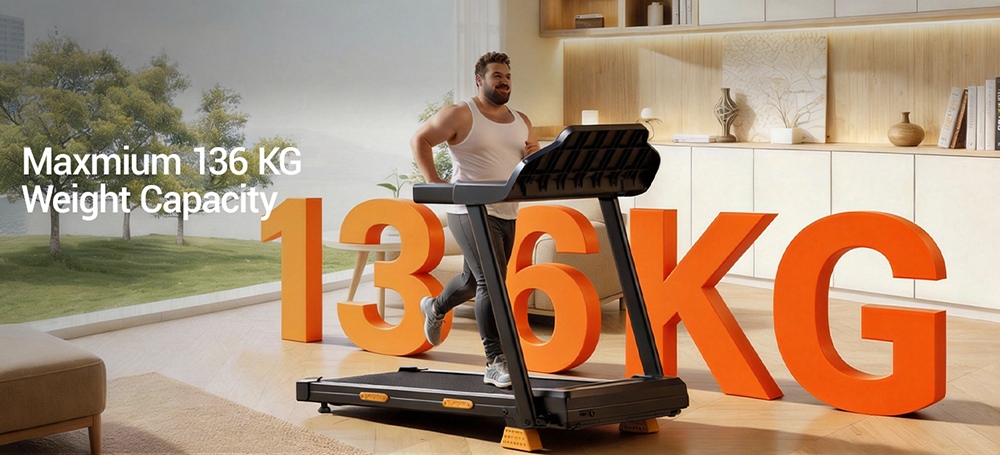 ROBORE SF20 Klappbares Laufband mit 15% Steigung, 12 km/h Geschwindigkeit, 136 kg Maximale Belastung, 3,0 PS Leisem Bürstenlosem Motor, 97×40 cm Laufband, Dreifache Stoßdämpfung, 7-Schicht-Dämpfung.