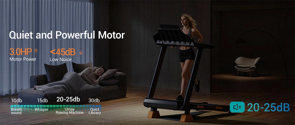ROBORE SF20 Foldable Treadmill with 15% Incline, 12km/h Speed, 136kg Max Load, 3.0HP Quiet Brushless Motor, 97×40cm Running Belt, Triple Shock Absorption, 7-Layer Cushion