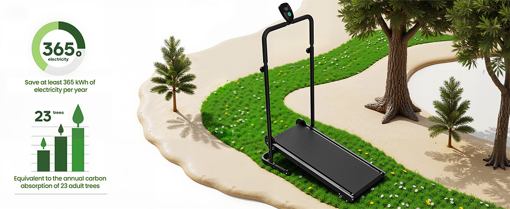 Akluer RJ401 Nicht-motorisiertes Laufband mit 5% Steigung, 3 Geschwindigkeitsstufen, 92x39cm Lauffläche, 150kg Maximalbelastung, 6-lagiges Anti-Rutsch-Band, LED-Display & Stoßdämpfung