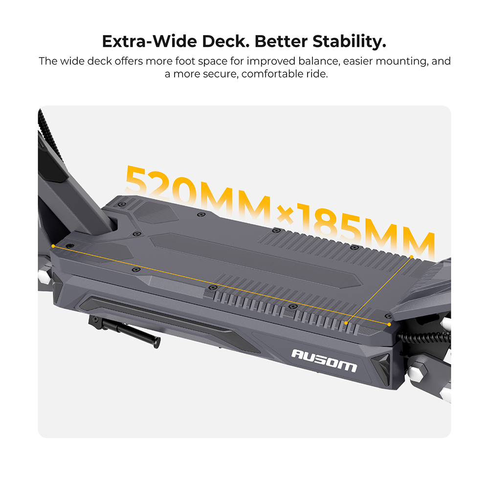 Ausom Gosoul 2 Dual Motor Electric Scooter, 2200W Peak, 50km/h Max Speed, 70km Range, 48V 13.5Ah batéria, dvojité odpruženie kyvného ramena, E-ABS + dvojité kotúčové brzdy, 10