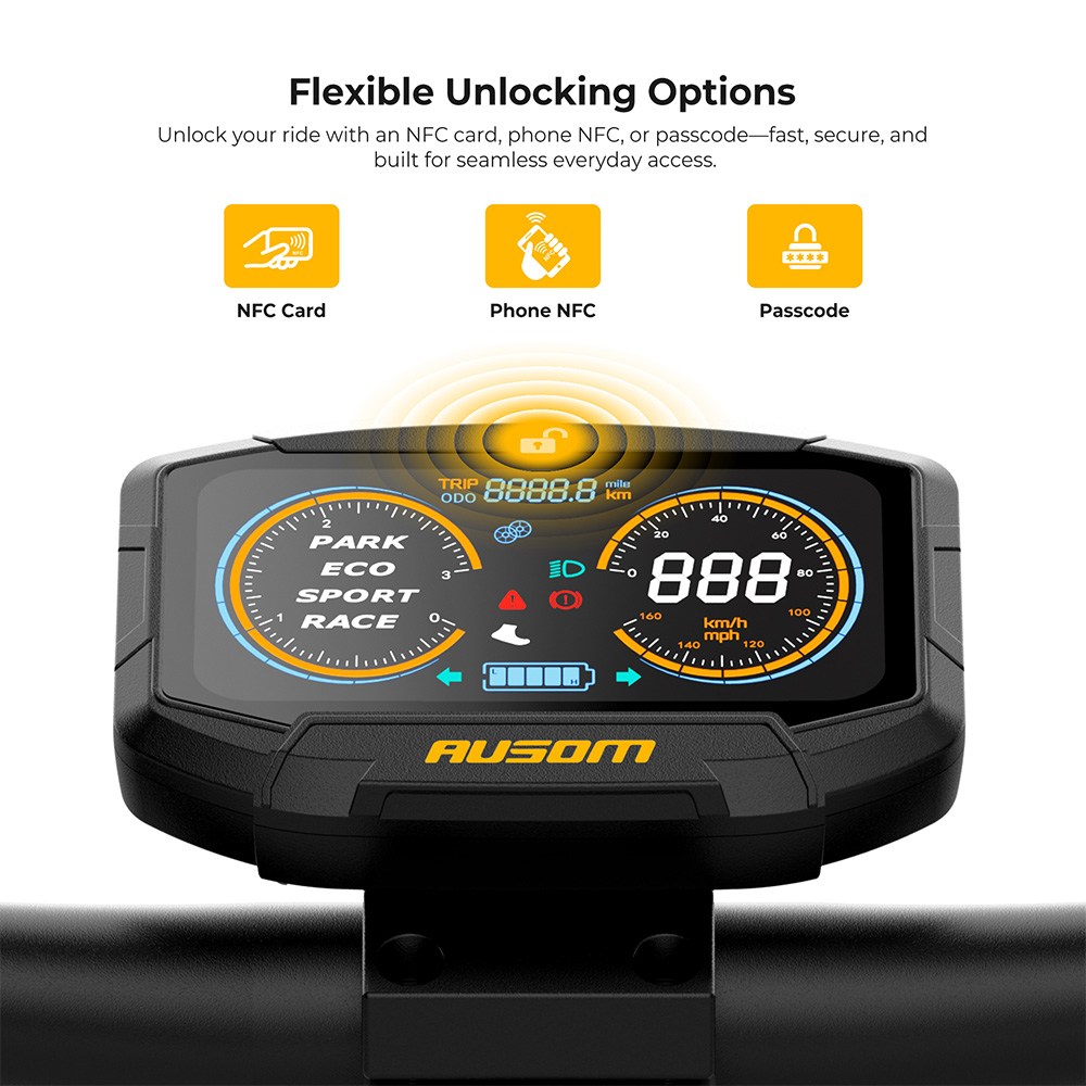 Ausom Gosoul 2 Dual Motor Electric Scooter, 2200W Peak, 50km/h Max Speed, 70km Range, 48V 13.5Ah batéria, dvojité odpruženie kyvného ramena, E-ABS + dvojité kotúčové brzdy, 10