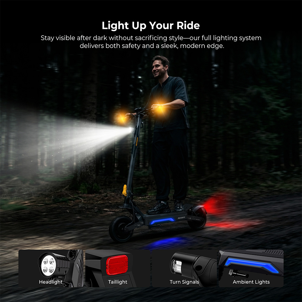 Ausom Gosoul 2 Dual Motor Electric Scooter, 2200W Peak, 50km/h Max Speed, 70km Range, 48V 13.5Ah batéria, dvojité odpruženie kyvného ramena, E-ABS + dvojité kotúčové brzdy, 10