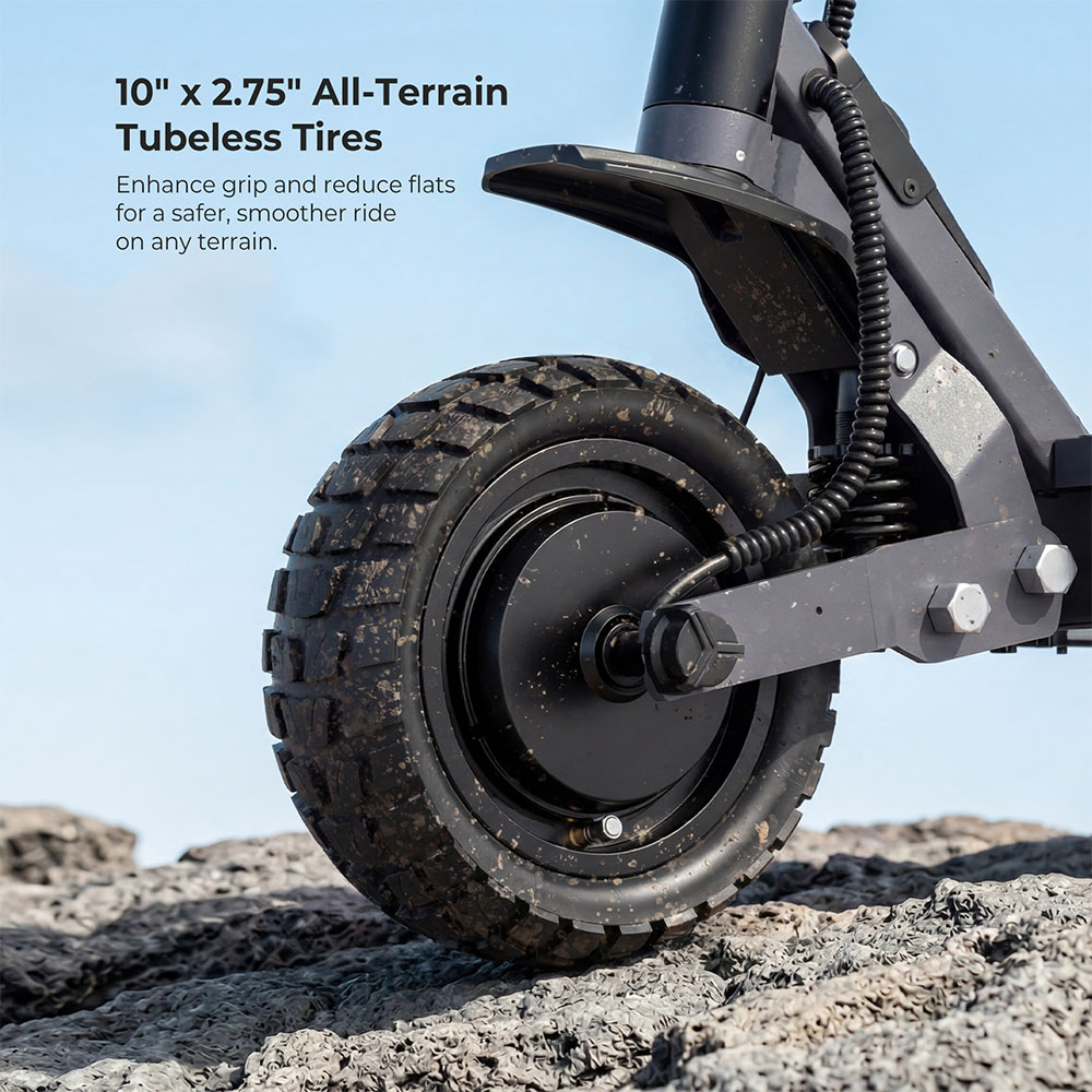 Ausom Gosoul 2 Dual Motor Electric Scooter, 2200W Peak, 50km/h Max Speed, 70km Range, 48V 13.5Ah batéria, dvojité odpruženie, E-ABS + dvojité kotúčové brzdy, 10