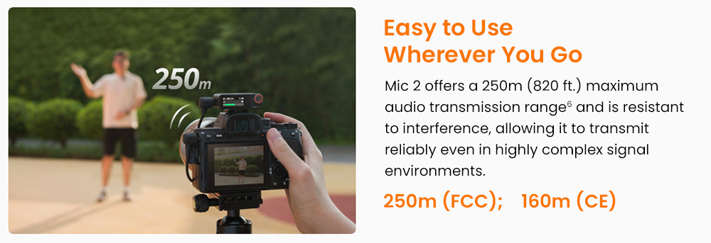 Refurbished DJI Mic 2 Wireless Lavalier Microphone (2TX+1RX+Charging Case), 32-bit Float Recording, 250m Transmission, AI Noise Cancellation, 14H Internal Recording, Dual Transmitter Kit, Omnidirectional Mic for Camera, iPhone, Android, Laptops