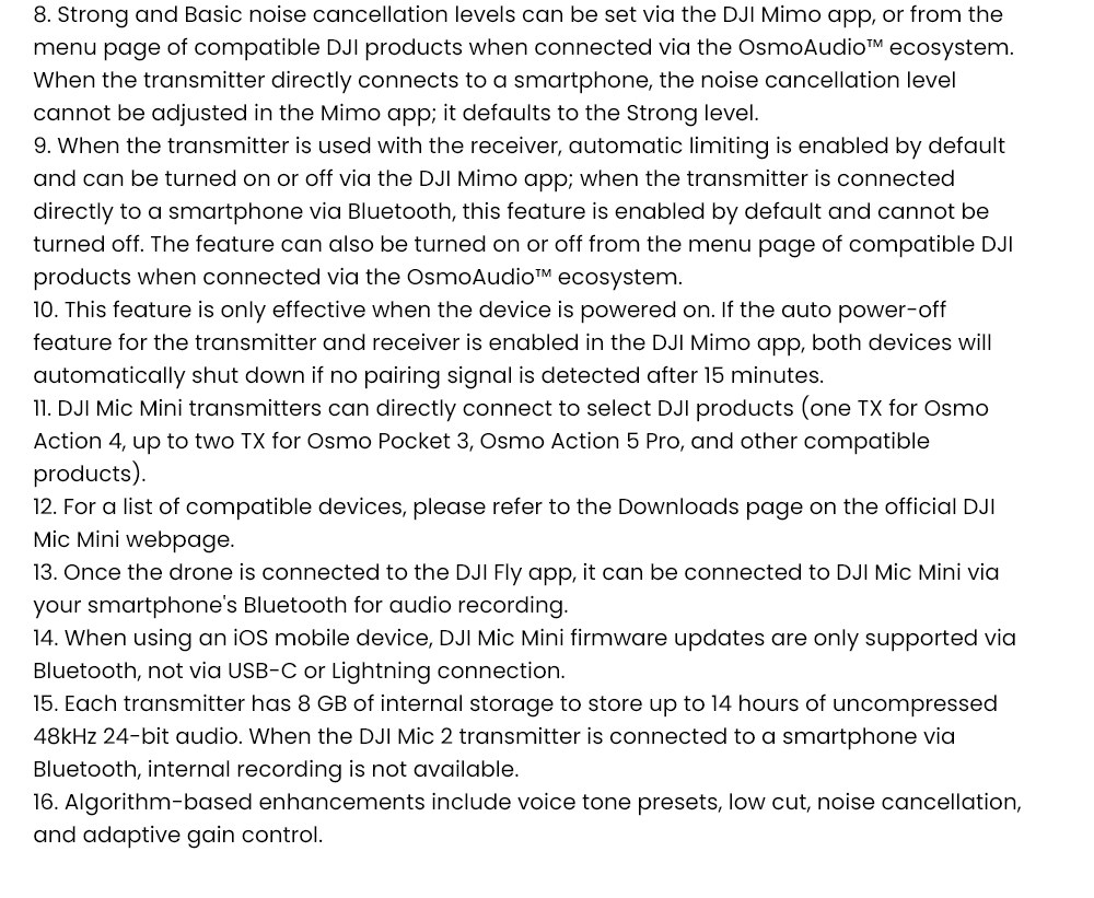 Refurbished DJI Mic Mini Transmitter, Wireless Lavalier Microphone, Omnidirectional Pickup, Intelligent Noise Reduction, OsmoAudio Direct Connect, USB-C Charging, for Camera & Smartphone Vlogging, Interviews & Content Creation - Arctic White