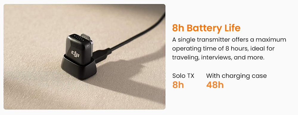 Refurbished DJI Mic Mini Transmitter, Wireless Lavalier Microphone, Omnidirectional Pickup, Intelligent Noise Reduction, OsmoAudio Direct Connect, USB-C Charging, for Camera & Smartphone Vlogging, Interviews & Content Creation - Arctic White