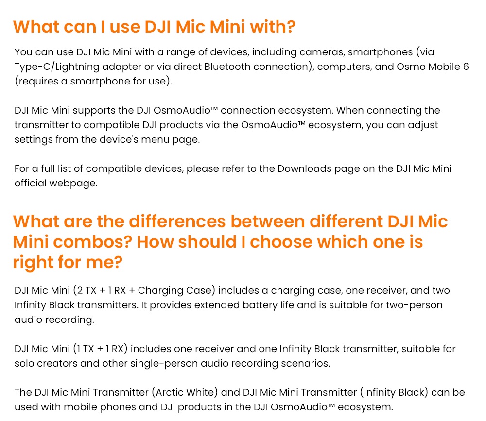 Refurbished DJI Mic Mini Wireless Lavalier Microphone (1TX+1RX), 48kHz/120dB SPL Professional Audio, 400m Wireless Transmission, Intelligent Noise Cancellation & Auto Gain Control, USB-C Compatible for iPhone/Camera/Android