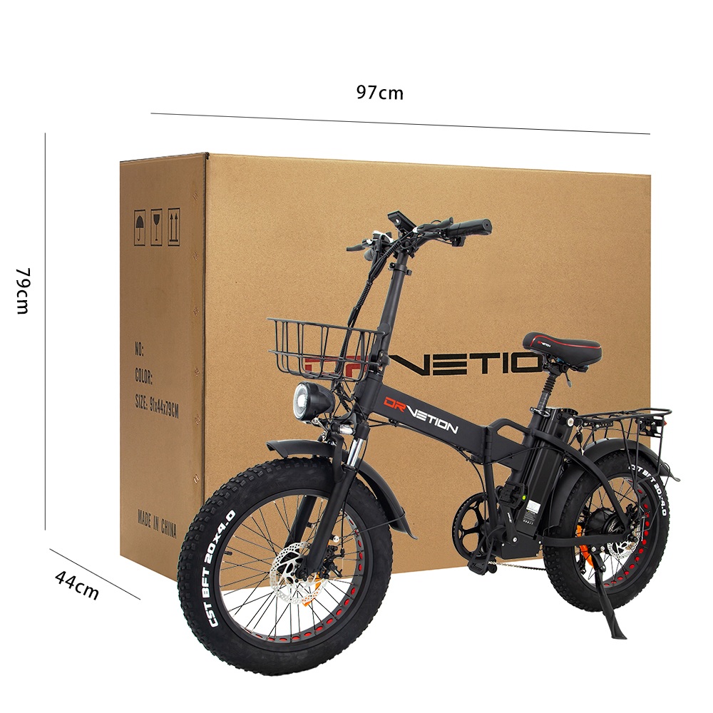 DRVETION AT20 Pro Electric Bike, 750W motor BAFANG, 48V 20Ah batéria Samsung, dojazd až 130 km, max. rýchlosť 45 km/h, 20×4.0" Fat Tires, Shimano 7-Speed, Hydraulic Brakes, Foldable All-Terrain E-Bike - Blue