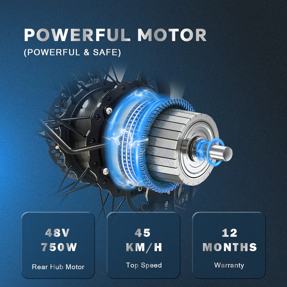 Elektrobicykel DRVETION CT20, 750W motor, maximálna rýchlosť 45 km/h, 48V 20Ah batéria Samsung, 20&times;4.0