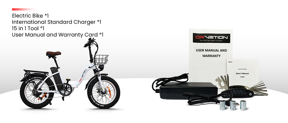DRVETION CT20 Pro skladací elektrický bicykel, 750W motor, 48V 20Ah batéria Samsung, 25 km/h (odomknutý), dojazd 80 km, 20×4.0" CST Fat Tires, Dual Hydraulic Disc Brakes, 7-Speed, 150kg Max Load - White