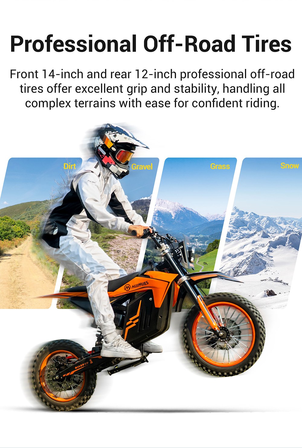 HillMiles MilePop 1 Electric Motorcycle, 2000W Motor (3000W Peak), 48V 25Ah Battery, 31 MPH Max Speed, 45 Miles Range, 120kg Load, Dual Hydraulic Brakes, Full Suspension