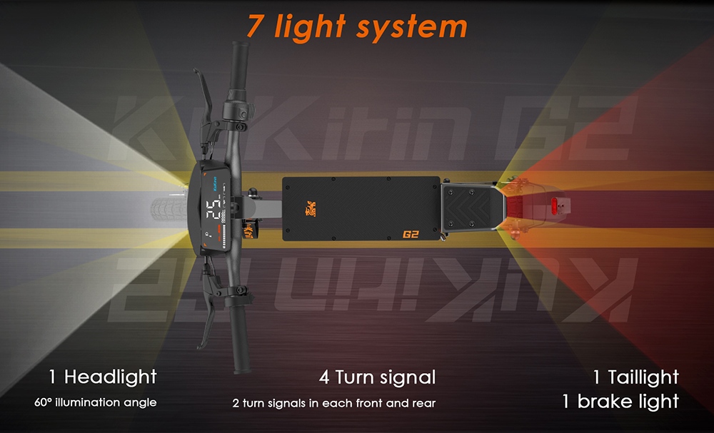 KuKirin G2 Electric Scooter, 500W Motor, 48V 15.6Ah batéria, max. rýchlosť 25 km/h, dojazd 65 km, 10-palcové bezdušové pneumatiky, dvojkotúčové brzdy, stúpanie 20&deg;, vodotesnosť IPX4, max. zaťaženie 120 kg