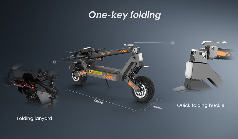 KuKirin G2 Electric Scooter, 500W Motor, 48V 15.6Ah batéria, max. rýchlosť 25 km/h, dojazd 65 km, 10-palcové bezdušové pneumatiky, dvojkotúčové brzdy, stúpanie 20&deg;, vodotesnosť IPX4, max. zaťaženie 120 kg