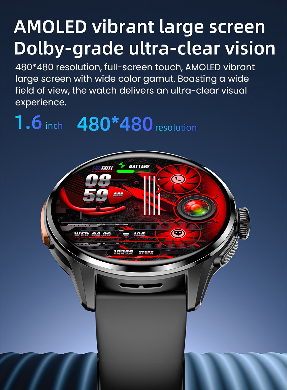 LOKMAT APPLLP 3 Smart Watch, 1.6-inch AMOLED HD Display, SIM Card Support, 3GB+32GB Memory, GPS & WiFi Connectivity, Android Smart Watch, Health Monitoring & Fitness Tracker - Silver