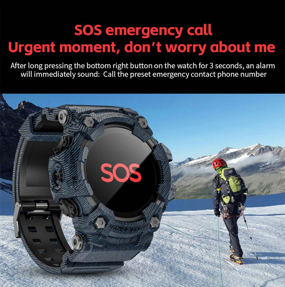 LOKMAT ATTACK GT Smartwatch, 1,32-Zoll-HD-Touchdisplay (360 &times; 360 Pixel), wasserdicht nach IP68, robustes Outdoor-Design, &uuml;ber 100 Sportmodi, Bluetooth-Anrufe, Herzfrequenz- und Schlaf&uuml;berwachung, 15 Tage Akkulaufzeit &ndash; Schwarz