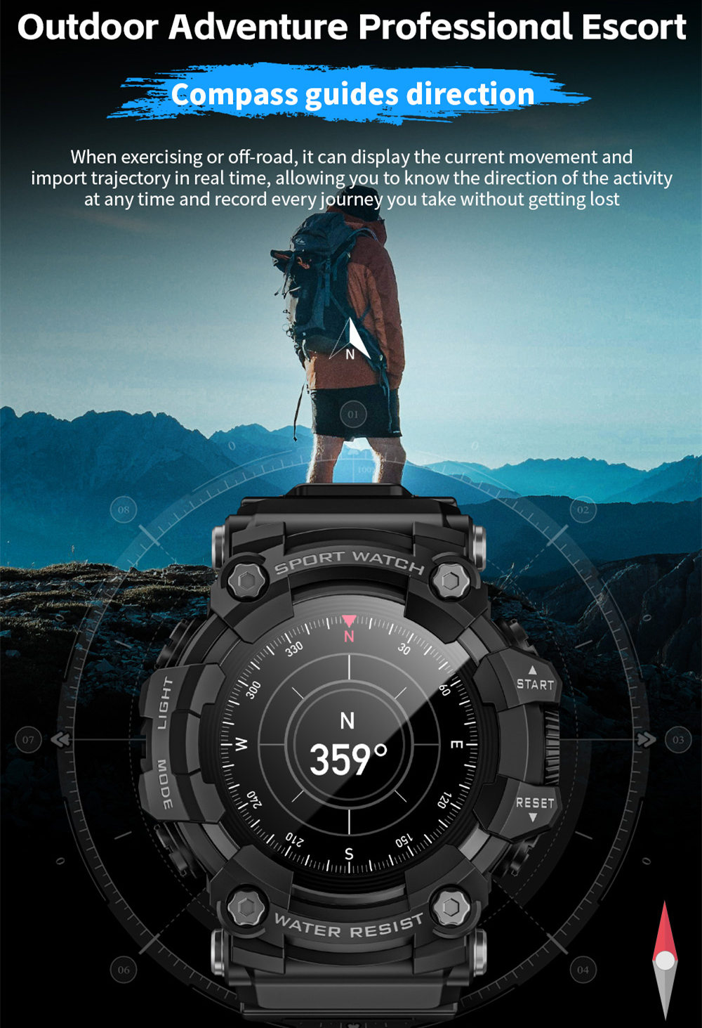 LOKMAT ATTACK GT Smartwatch, 1,32-Zoll-HD-Touchdisplay (360 &times; 360 Pixel), wasserdicht nach IP68, robustes Outdoor-Design, &uuml;ber 100 Sportmodi, Bluetooth-Anrufe, Herzfrequenz- und Schlaf&uuml;berwachung, 15 Tage Akkulaufzeit &ndash; Schwarz