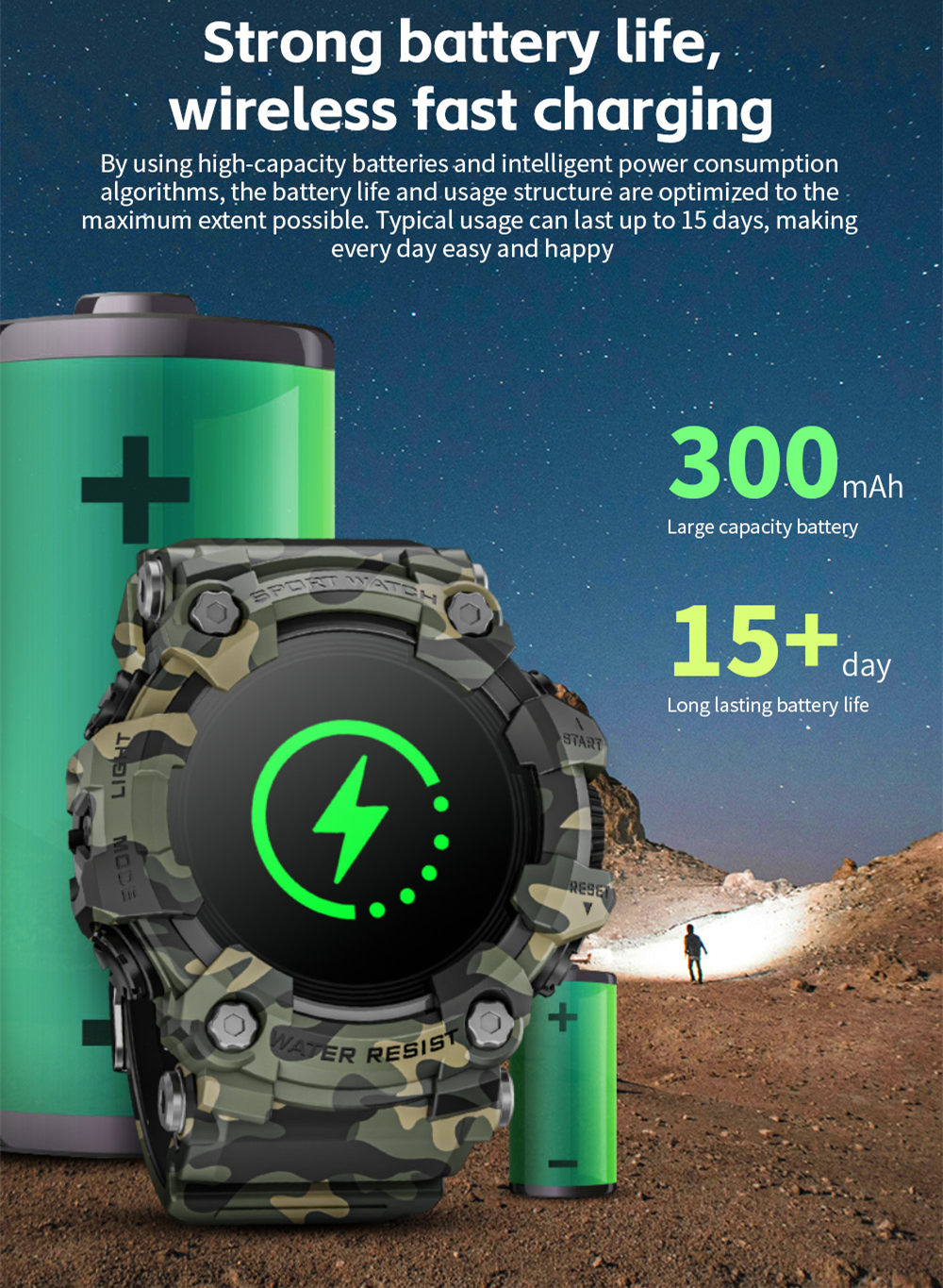 LOKMAT ATTACK GT Smartwatch, 1,32-Zoll-HD-Touchdisplay (360 &times; 360 Pixel), wasserdicht nach IP68, robustes Outdoor-Design, &uuml;ber 100 Sportmodi, Bluetooth-Anrufe, Herzfrequenz- und Schlaf&uuml;berwachung, 15 Tage Akkulaufzeit &ndash; Schwarz