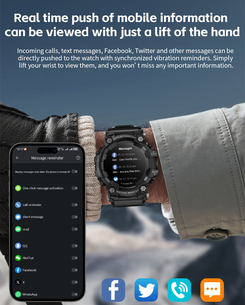 LOKMAT ATTACK GT Smartwatch, 1,32-Zoll-HD-Touchdisplay (360 &times; 360 Pixel), wasserdicht nach IP68, robustes Outdoor-Design, &uuml;ber 100 Sportmodi, Bluetooth-Anrufe, Herzfrequenz- und Schlaf&uuml;berwachung, 15 Tage Akkulaufzeit &ndash; Schwarz