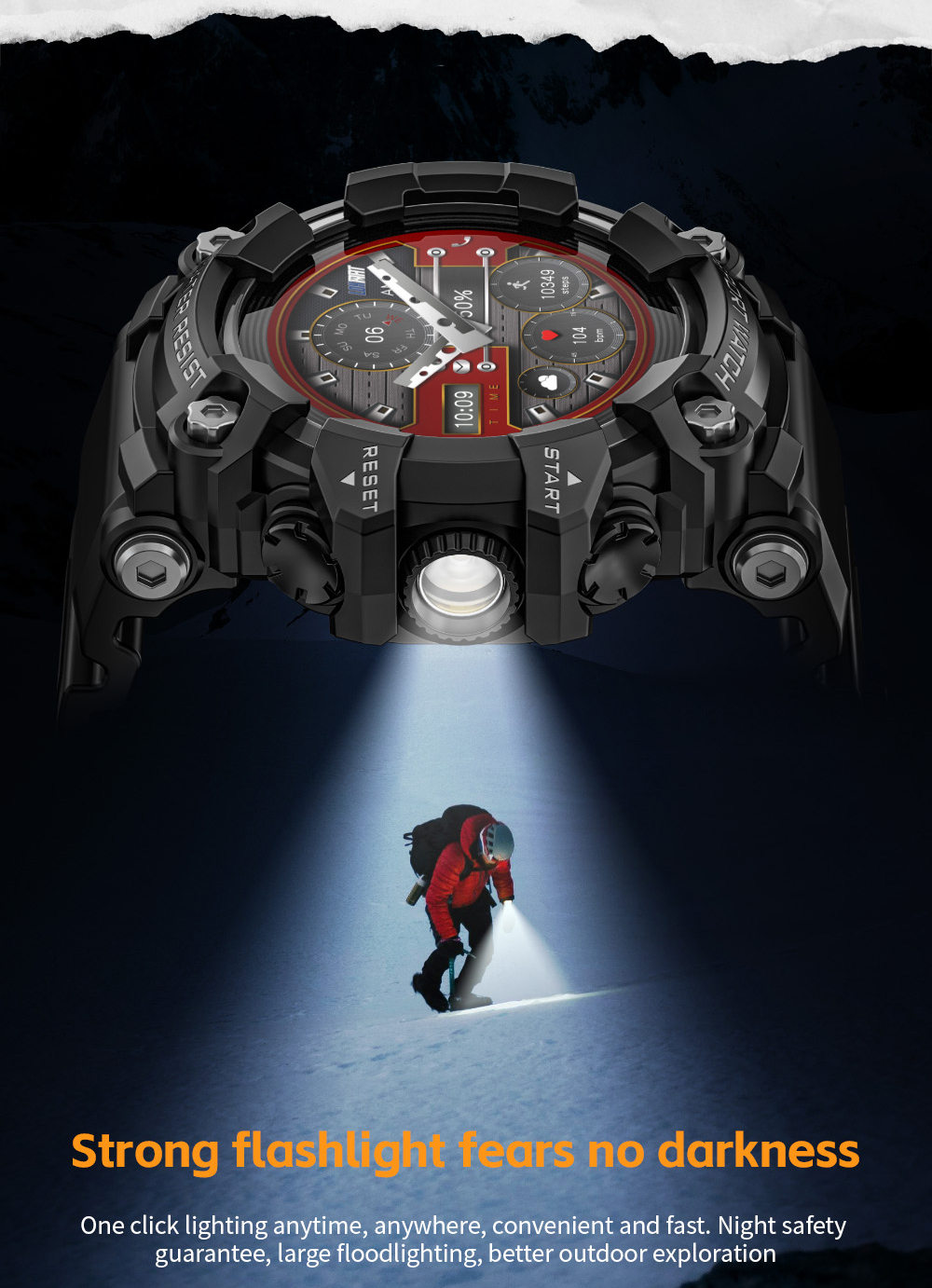 LOKMAT ATTACK GT Smartwatch, 1,32-Zoll-HD-Touchdisplay (360 &times; 360 Pixel), wasserdicht nach IP68, robustes Outdoor-Design, &uuml;ber 100 Sportmodi, Bluetooth-Anrufe, Herzfrequenz- und Schlaf&uuml;berwachung, 15 Tage Akkulaufzeit &ndash; Schwarz