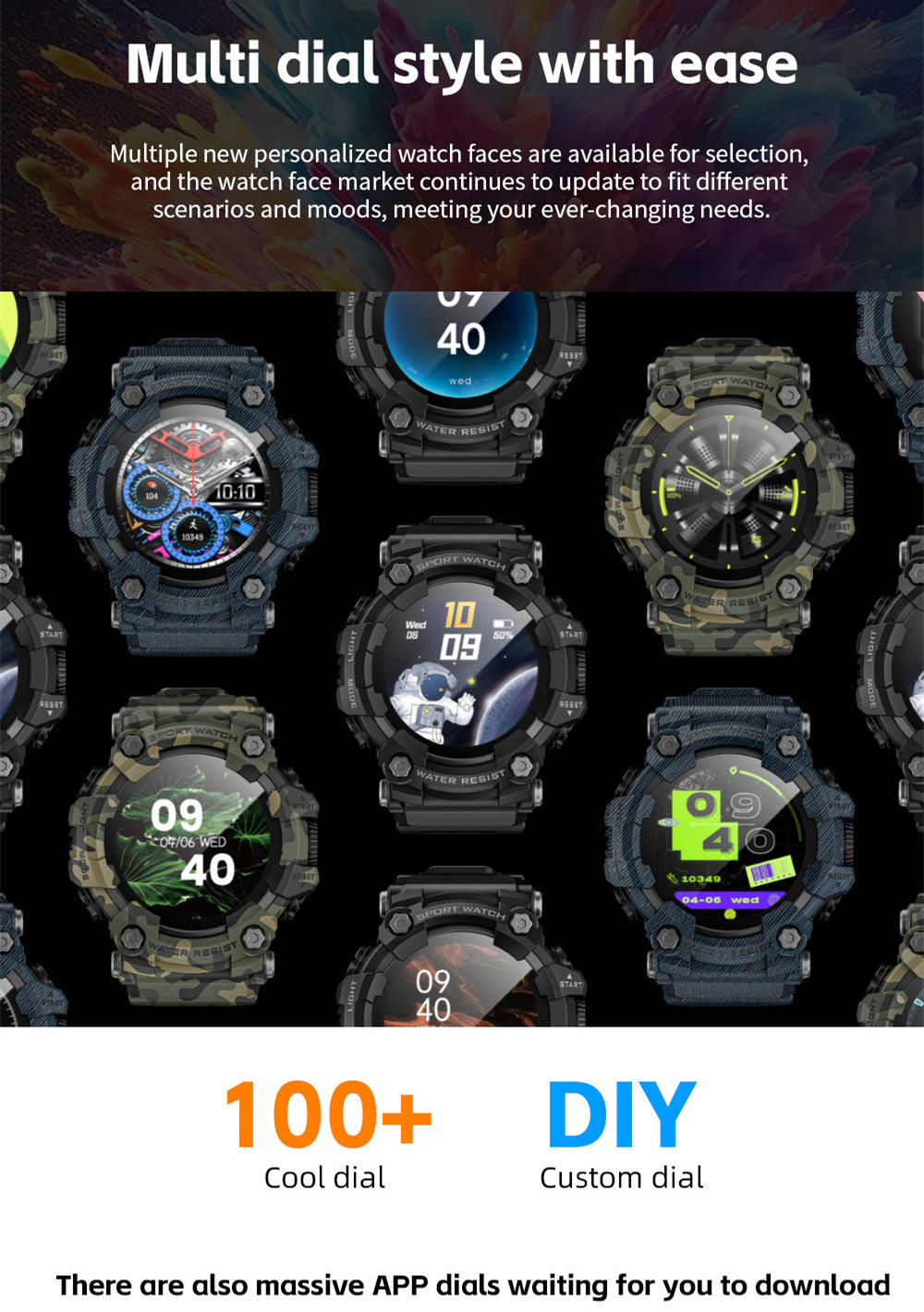 LOKMAT ATTACK GT Smart Watch, 1.32-inch HD Full-Touch Display 360&times;360, IP68 Waterproof Rugged Outdoor Design, 100+ Sports Modes, Bluetooth Calling, Heart Rate & Sleep Monitoring, 15-Day Battery Life -  Black