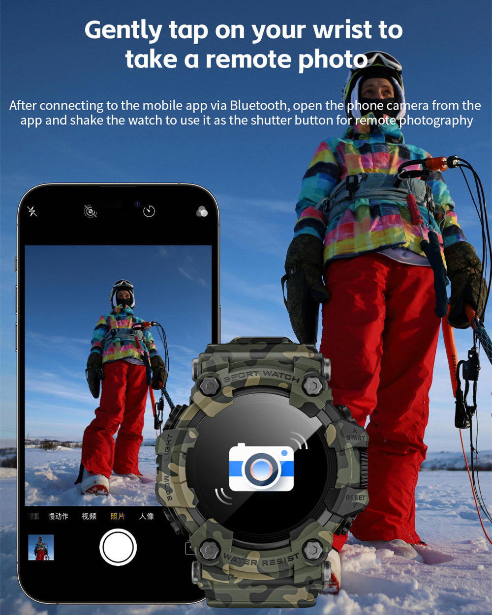 LOKMAT ATTACK GT Smart Watch, 1.32-inch HD Full-Touch Display 360&times;360, IP68 Waterproof Rugged Outdoor Design, 100+ Sports Modes, Bluetooth Calling, Heart Rate & Sleep Monitoring, 15-Day Battery Life -  Black