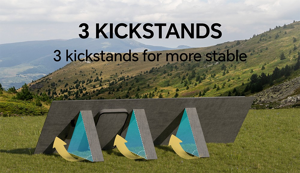 NEWSMY 100W Tragbares Solarpanel, 24,3 % hocheffiziente BC-Zellen, IP65 wasserdicht, MC4/XT60/DC-Ausgang, faltbar, 4 Aufstellf&uuml;&szlig;e, f&uuml;r Camping, Wohnmobile und Notstromversorgung, kompatibel mit Powerstations