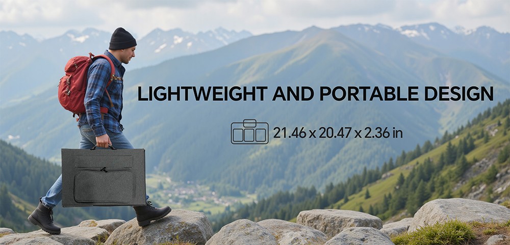 NEWSMY 200W Tragbares Solarpanel, 24,3 % hocheffiziente BC-Zellen, IP65 wasserdicht, MC4/XT60/DC-Ausgang, faltbar, 4 Aufstellf&uuml;&szlig;e, f&uuml;r Camping, Wohnmobil und Notstromversorgung, kompatibel mit Powerstations